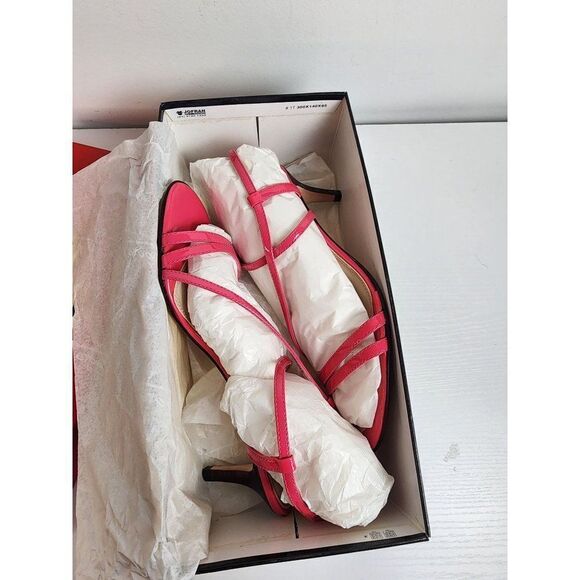Talbot's Tropical Punch Pink Strappy Heels Size 7.5 NWB - Picture 7 of 9